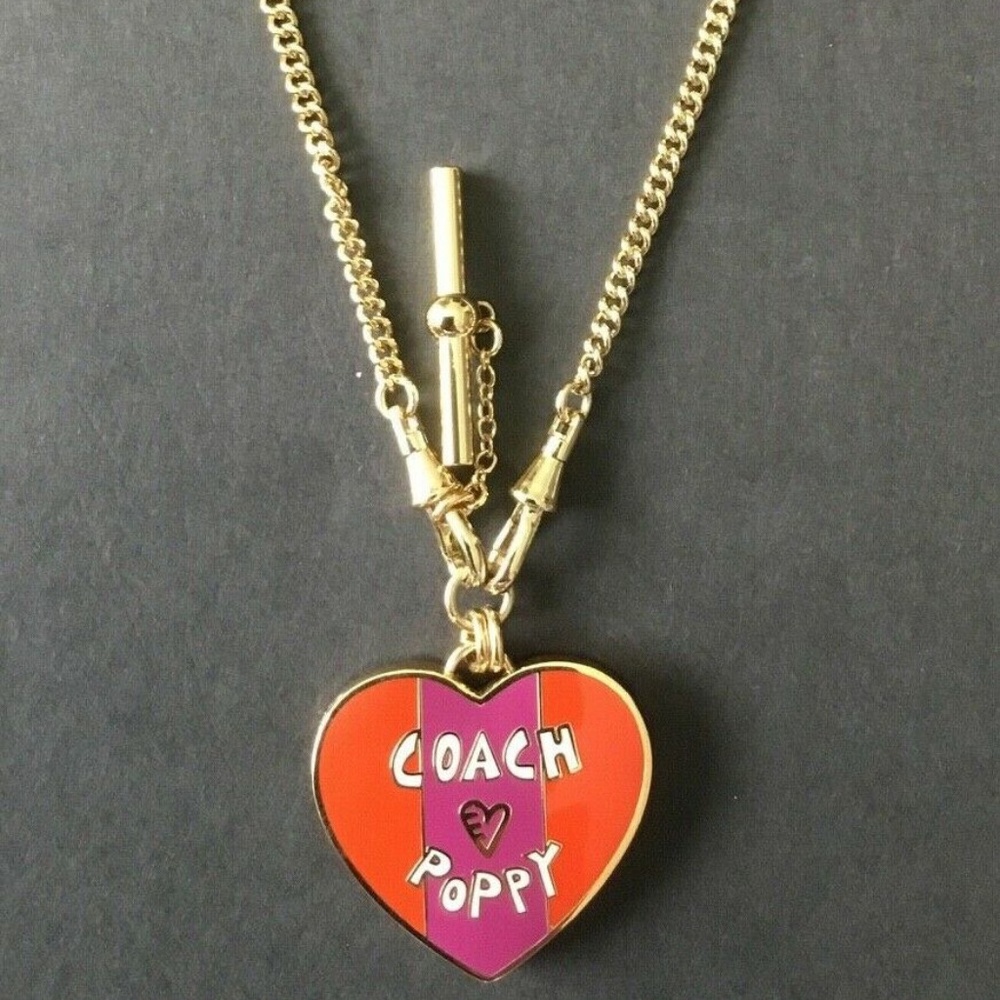 Coach Poppy Necklace with photo frame locket